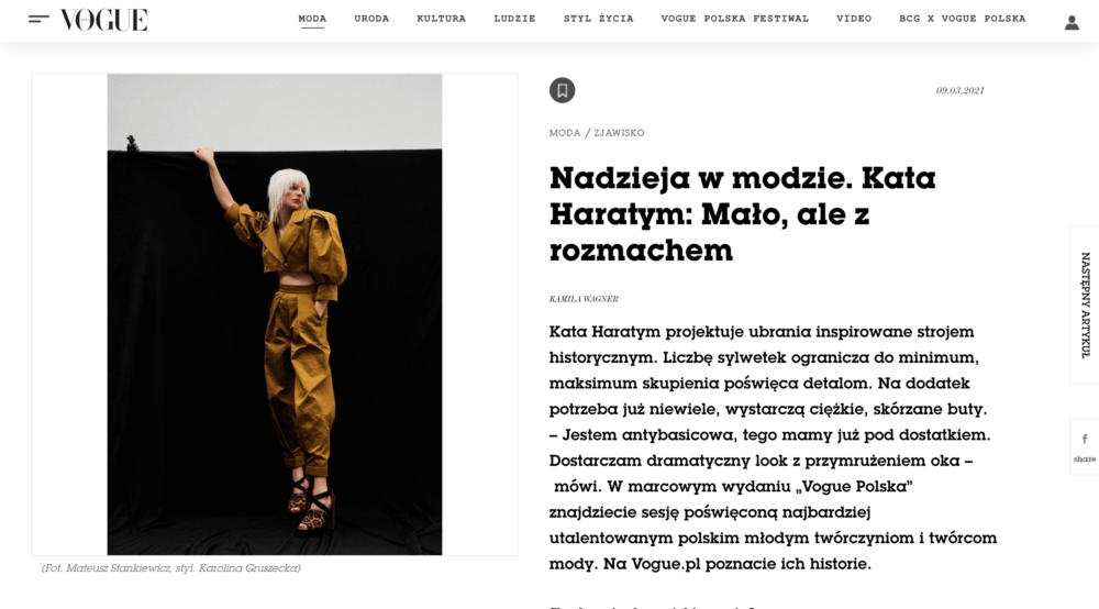 Kata Haratym Vogue Polska